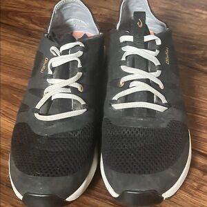 OluKai Black and White Athletic Slip-On Sneakers